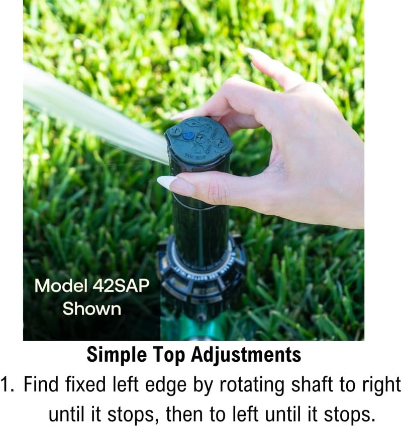 Rainbird 42SASPG 42SA Gear Drive Rotor Lawn and Garden Sprinkler on Heavy Duty Green Spike, Adjustable 40° - 360° Pattern, 26' - 38' Spray Distance - Image 4